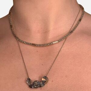 Layered gold chain necklace sparkle duo set from White House Black Market